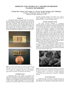 MODELING AND CONTROL OF A 3-DEGREE-OF-FREEDOM WALKING MICROROBOT  Yu-Ming Chen