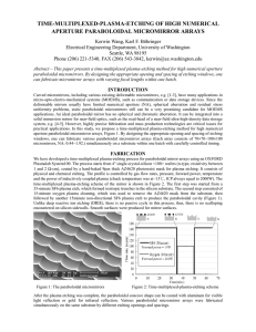 TIME-MULTIPLEXED-PLASMA-ETCHING OF HIGH NUMERICAL APERTURE PARABOLOIDAL MICROMIRROR ARRAYS