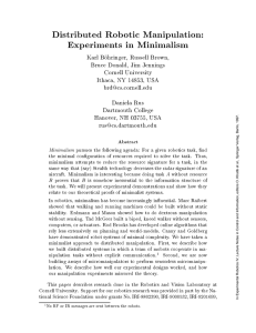 Distributed Robotic Manipulation: Experiments in Minimalism