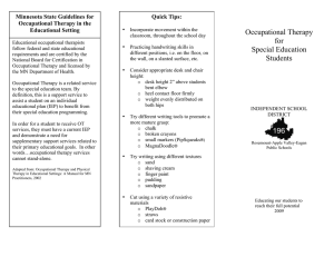 Occupational Therapy for Minnesota State Guidelines for