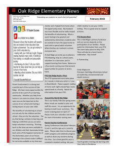 Oak Ridge Elementary News February 2016