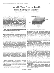 Variable Wave Plate via Tunable Form-Birefringent Structures Senior Member, IEEE