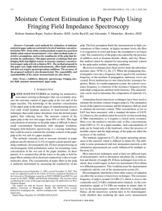 Moisture Content Estimation in Paper Pulp Using Fringing Field Impedance Spectroscopy