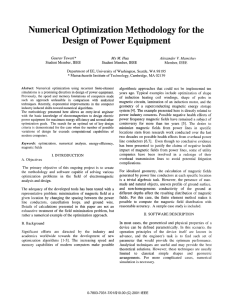 Numerical Optimization Methodology for the Design of Power Equipment
