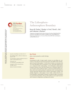 The Lithosphere- Asthenosphere Boundary Further