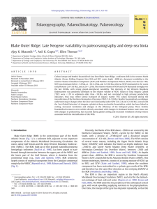 Blake Outer Ridge: Late Neogene variability in paleoceanography and deep-sea... ⁎ Ajoy K. Bhaumik ,