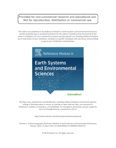 This article was published in the Reference Module in Earth Systems... and the attached copy is provided by Elsevier for the author’s...
