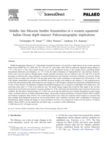 –late Miocene benthic foraminifera in a western equatorial Middle