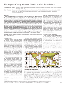 The enigma of early Miocene biserial planktic foraminifera Christopher W. Smart*