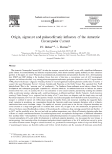 Origin, signature and palaeoclimatic influence of the Antarctic Circumpolar Current P.F. Barker