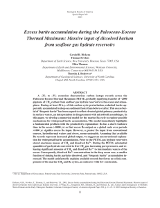 Excess barite accumulation during the Paleocene-Eocene