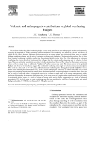 Volcanic and anthropogenic contributions to global weathering budgets J.C. Varekamp , E. Thomas