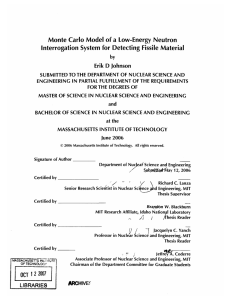 Monte  Carlo  Model  of a  Low-Energy ... Interrogation  System  for Detecting  Fissile Material by