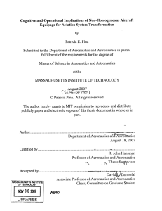 Cognitive  and Operational Implications  of Non-Homogeneous  Aircraft