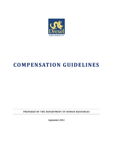 COMPENSATION GUIDELINES PREPARED  BY  THE DEPARTMENT OF HUMAN RESOURCES