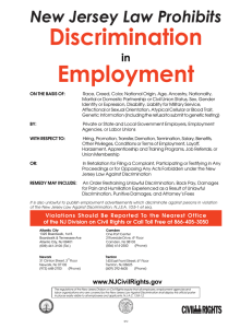 Discrimination Employment New Jersey Law Prohibits in