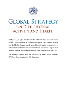 Global Strategy  on Diet, Physical Activity and Health