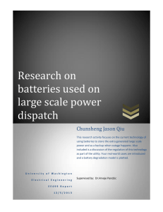 Research on batteries used on large scale power dispatch