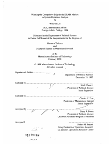 Winning  the Competitive  Edge in the  DRAM ... Wenyun  Liu B.A.,  International  Affairs