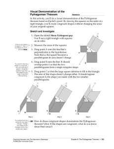 Visual Demonstration of the Pythagorean Theorem