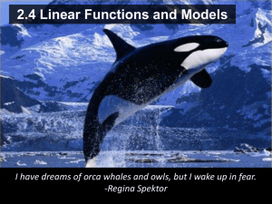 2.4 Linear Functions and Models -Regina Spektor