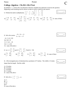 C College Algebra:  Ch.10.1-10.4 Test