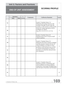 SCORING PROFILE END-OF-UNIT ASSESSMENT