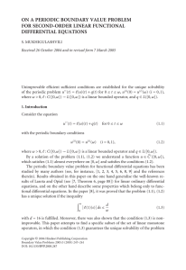 ON A PERIODIC BOUNDARY VALUE PROBLEM FOR SECOND-ORDER LINEAR FUNCTIONAL DIFFERENTIAL EQUATIONS