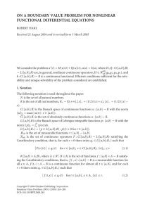 ON A BOUNDARY VALUE PROBLEM FOR NONLINEAR FUNCTIONAL DIFFERENTIAL EQUATIONS