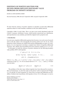 EXISTENCE OF POSITIVE SOLUTION FOR SECOND-ORDER IMPULSIVE BOUNDARY VALUE