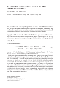 SECOND-ORDER DIFFERENTIAL EQUATIONS WITH DEVIATING ARGUMENTS