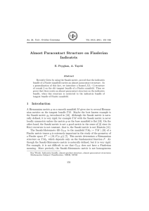 Almost Paracontact Structure on Finslerian Indicatrix E. Peyghan, A. Tayebi