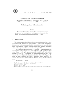 Idempotent Pre-Generalized Hypersubstitutions of Type ∗ W. Puninagool and S. Leeratanavalee