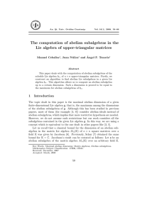 The computation of abelian subalgebras in the Manuel Ceballos , Juan N´