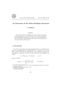An Extension of the Sz´ asz-Mirakjan Operators C. MORTICI