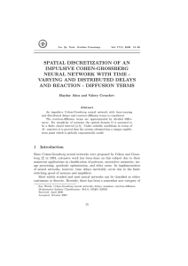 SPATIAL DISCRETIZATION OF AN IMPULSIVE COHEN-GROSSBERG NEURAL NETWORK WITH TIME -