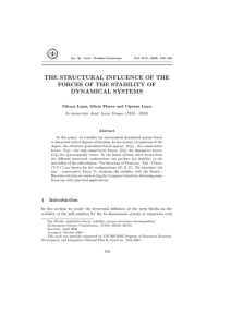 THE STRUCTURAL INFLUENCE OF THE FORCES OF THE STABILITY OF DYNAMICAL SYSTEMS