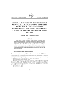 GENERAL RESULTS ON THE EXISTENCE AND GLOBAL EXPONENTIAL STABILITY GENERALIZED SHUNTING INHIBITORY
