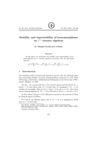 Stability and superstability of homomorphisms on − 1