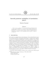 Smooth pointwise multipliers of modulation spaces Ghassem Narimani