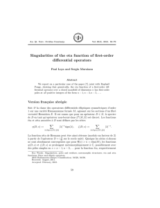 Singularities of the eta function of first-order differential operators