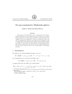 On non-commutative Minkowski spheres L´ aszl´ o L. Stach´