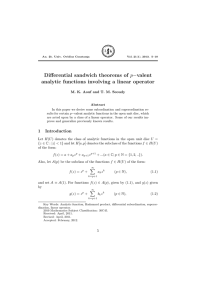 Diﬀerential sandwich theorems of analytic functions involving a linear operator −