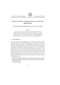 General actions of hyperstructures and some applications Jan Chvalina, ˇ S´