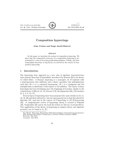 Composition hyperrings Irina Cristea and Sanja Janˇ ci´ c-Raˇ