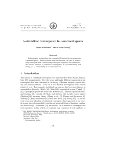 λ-statistical convergence in n-normed spaces Bipan Hazarika and Ekrem Sava¸ s