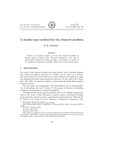 A duality-type method for the obstacle problem D. R. Merlu¸ sc˘ a
