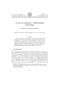 A note on coeffective 1–differentiable cohomology Cristian Ida and Sabin Merche¸ san