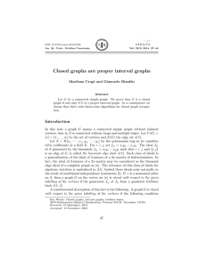 Closed graphs are proper interval graphs Marilena Crupi and Giancarlo Rinaldo