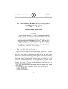 An introduction to the theory of algebraic multi-hyperring spaces